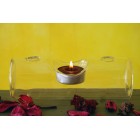 Стъклена ваза+свещник,6X17CM (16x64)