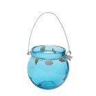 Стъклен свещник“Море“ 11*11*11СМ(6x36)