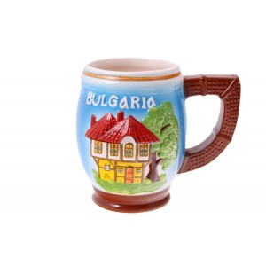 Керамична халба BG надпис,12.5СМ(1х36)