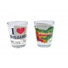 Стъклена чаша I love/BG карта,2мод,6СМ(12х72)
