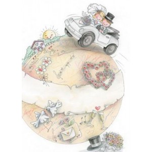 Картичка и плик В Сватбена “Меден месец“ 130Х240