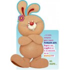 Картичка и плик В ``Честит рожден ден “ зайче  130Х240