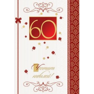  Картичка и плик В “Честит юбилей 60“ 130X240MM