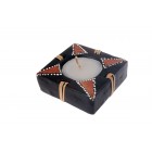 СВЕЩНИК КЕРАМИКА КВАДРАТ ЛЯТА СВЕЩ, 8CM