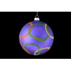 Стъклена топка шарена,1мод.,12см(1/18)
