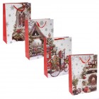 Подаръчна торбичка SNOW DAY, 4 модела, 26х10х32 см