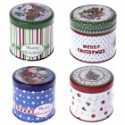 Метална кутия MERRY CHRISTMAS, 4 МОДЕЛА, ф 9х8 см