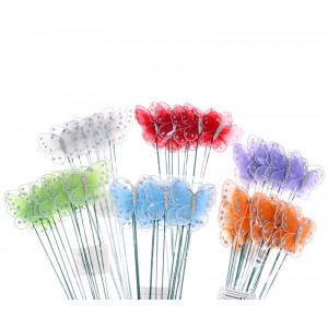 Пеперуди на клечка 5см+28см дръжка,S/12(12X180)