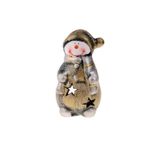 Керамичен светилник снежко,ср,зл,6х12см(12/96)