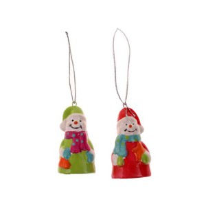 Керамични камбанки снежко,2мод,3.5х6.5см(12/384)