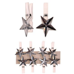 Коледни щипки сребро,  3 см, 8/S, (100x600)