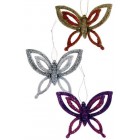 Пеперуда пластик,3 цвята, 8.7x10.5x0.6см (48x192)