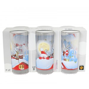 Класико-чаши-26cl-Дядо коледа и Рудолф, к-т 6бр.