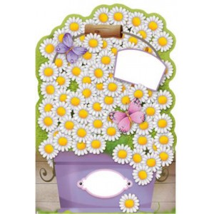 Картичка и плик Е Саксия маргаритки 112X175ММ