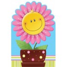 Картичка и плик Е розово цвете 112X175ММ