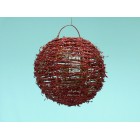 Плетена светеща топка, червена, 20см(1/16)
