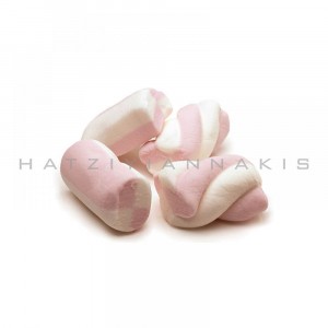 Меки бонбони ягода, розово-бели, 1 кг.