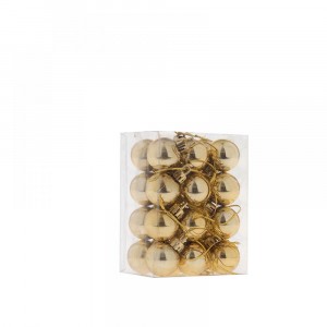 Коледни топки злато, к-т от 24 бр.,3см