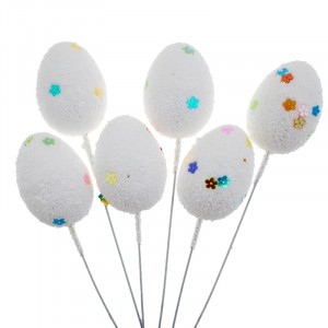 Яйце на клечка бяло,6cm,S/6(6X120)