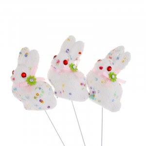 Зайче на клечка бяло,7.5cm,S/3(3X144)