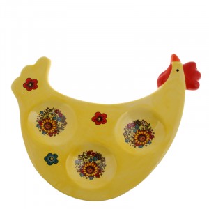 Плато за 3 яйца петел шарка,1мод,20.5x12x3cm(2x36)