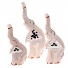 Слон бял стъкълца к-т от 3бр,20,25,30cm 