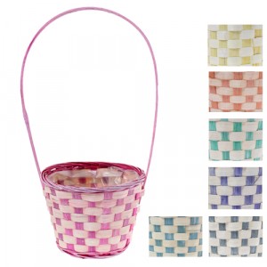 Kошница кръгла с дръжка - 7 цвята 16x13x11