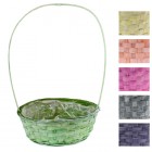 Kошница кръгла с дръжка - 6 цвята 25x10x11