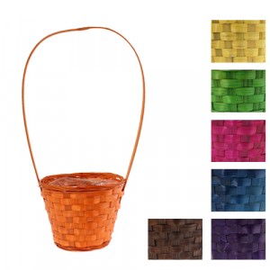 Kошница кръгла с дръжка - 7 цвята 16x13x11