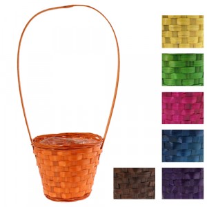 Kошница кръгла с дръжка - 7 цвята 18.5x14x12