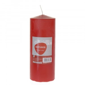 Свещ цилиндър - червена, 7х18 см