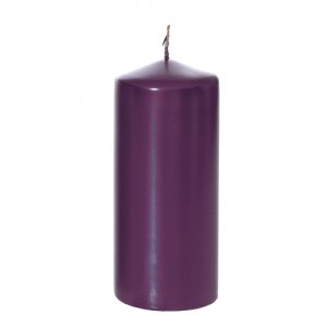 Свещ цилиндър лилава металик,7Х18СМ