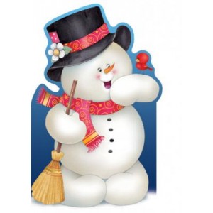 Картичка и плик ВC “Снежко с калпак и метла“ 130X240MM