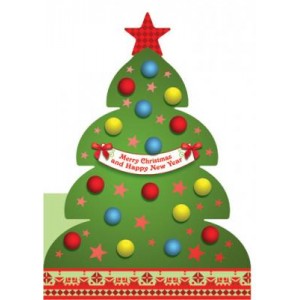  Картичка и плик ВC “Елха Merry Christmas... “ 130X240MM