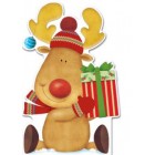  Картичка и плик ВC “ Рудолф с подарък“ 130X240MM