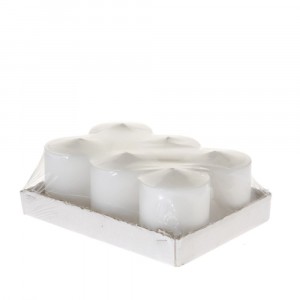 Свещ цилиндър бяла к-т от 6бр,7Х8СМ,1/12