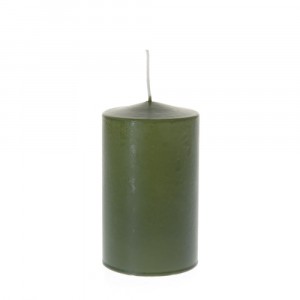 Свещ цилиндър, тъмно зелена, 7х12 см