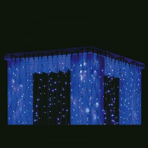  Завеса, 2х2м, 400 сини 5мм LED/диодни/черен кабел