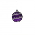 Топка стъкло,лила с линии, S/4, 8CM.