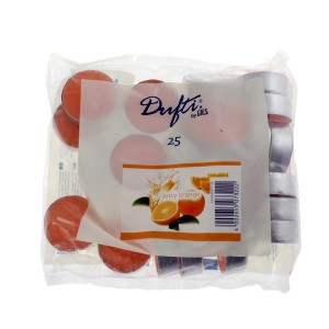 DUFTI Свещ чаена 25 бр. портокал, 38мм, 4 часа