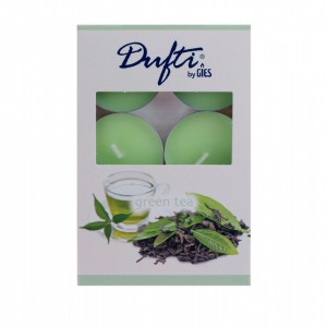 DUFTI Свещ чаена 6бр. зелен чай, 38мм, 4 часа