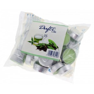 DUFTI Свещ чаена 25бр зелен чай, 38мм, 4 часа