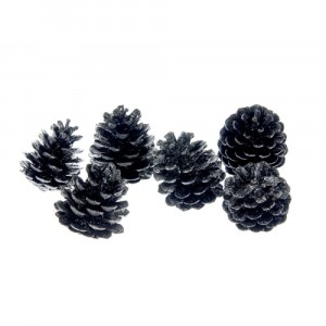 Шишарки посребрени,к-т от 6 бр,9CM