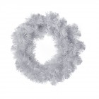 Венец от коледни клонки,бял, Ф 50см