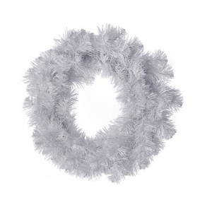 Венец от коледни клонки,бял, Ф 50см