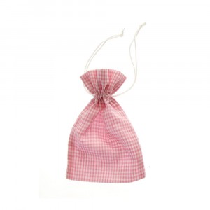 Торбичка плат каре червена 10х15cm 1/12/400