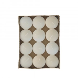 Свещ плаваща бяла,к-т от 12 бр