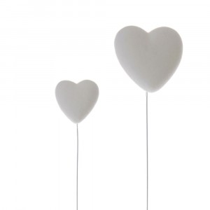 Сърце бяло, к-т 4бр на стик ,  8CM+6CM, 18/108