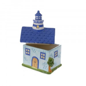 Керамична кутия, морски фар, 17.5Х10.5Х20 см