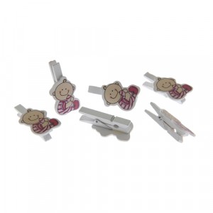 Щипки бебе розови, к-т от 6бр, 48/288